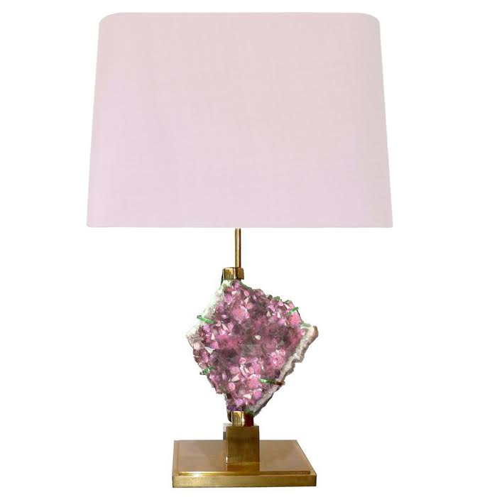   Bronze and Pink Amethyst Lamp   ̆ ̆   | Loft Concept 
