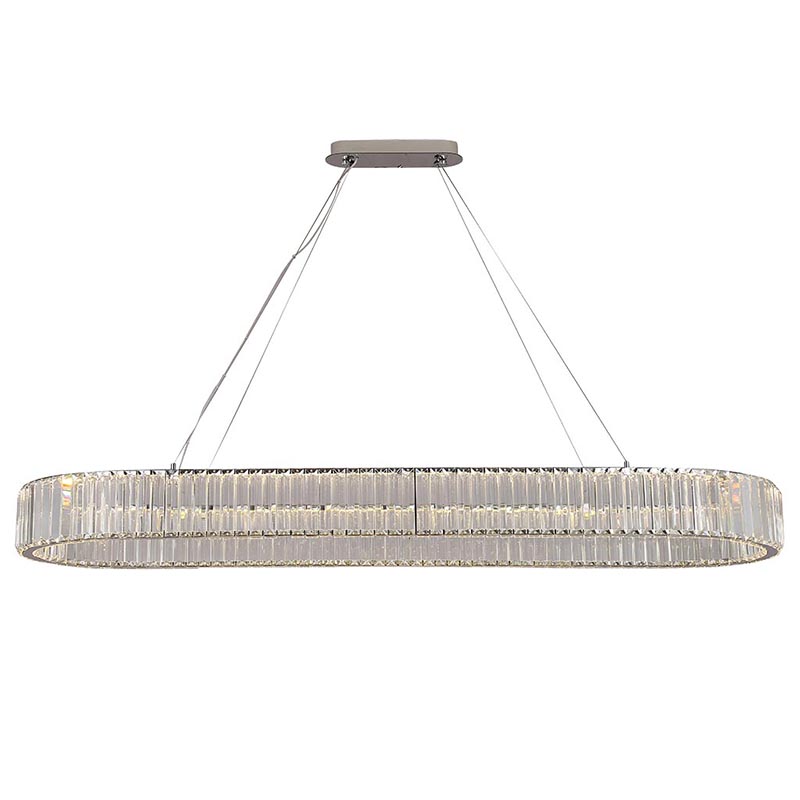  Crystal Shine Linda Oval Chrome Chandelier   (Transparent)   | Loft Concept 