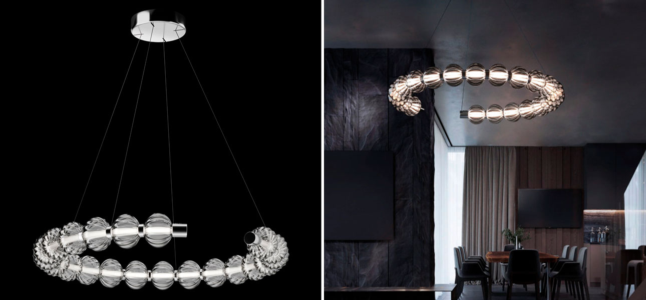 Светильник кольцо со стеклянными шарами Balls Lamp по цене 44 000 руб ...