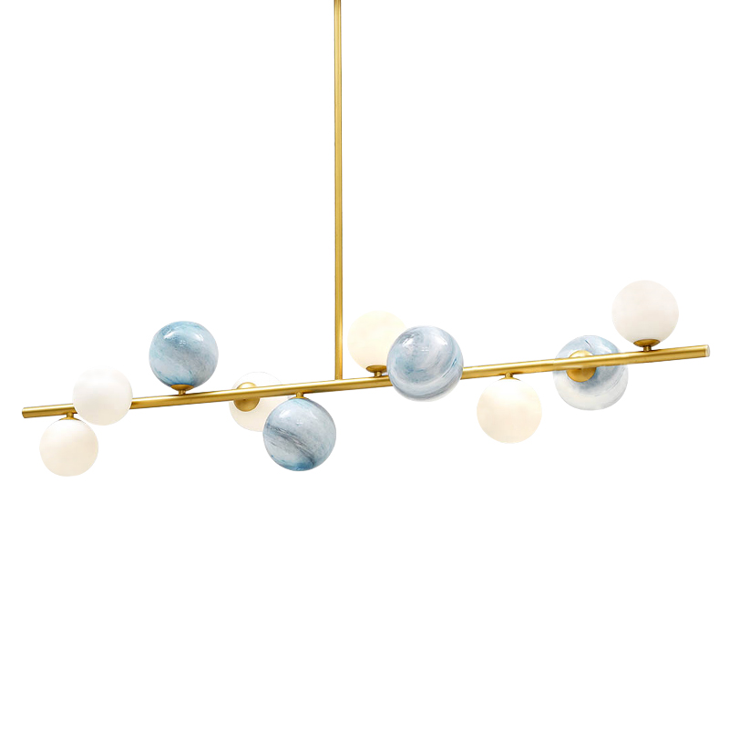  Bubble Blue White Gold Chandelier      | Loft Concept 