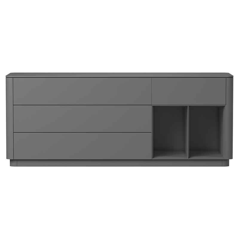Тумба серая с ящиками и полками Tammi  Серый в Москве | Loft Concept 