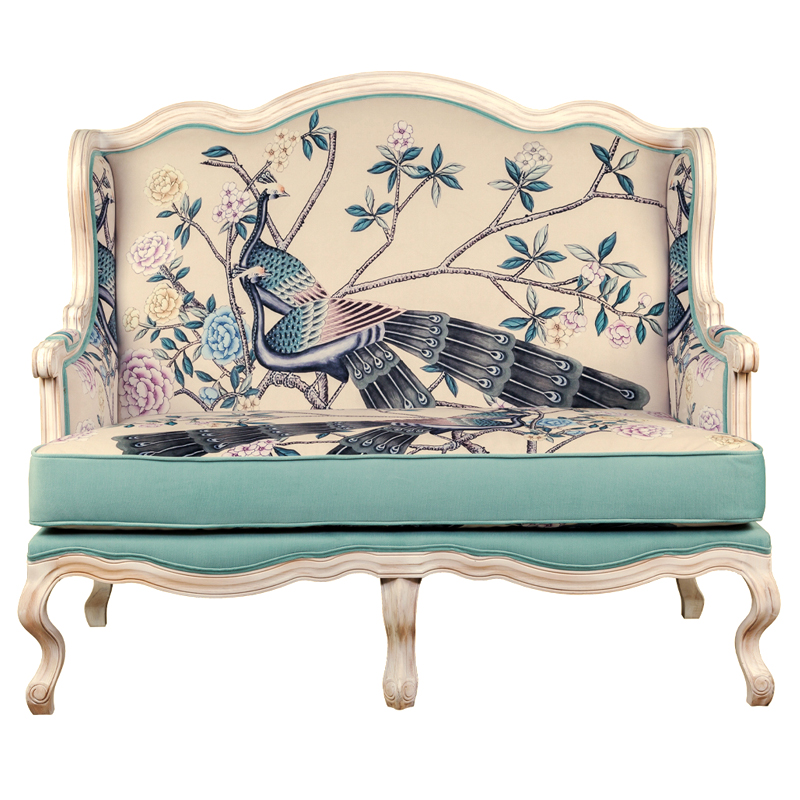 

Двухместный диван с синими павлинами Emperor's Bird