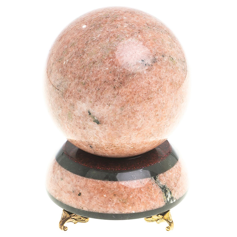 

Шар декоративный на подставке из натуральных камней Змеевик и Мрамор Розовый Natural Stone Spheres 10.5 см