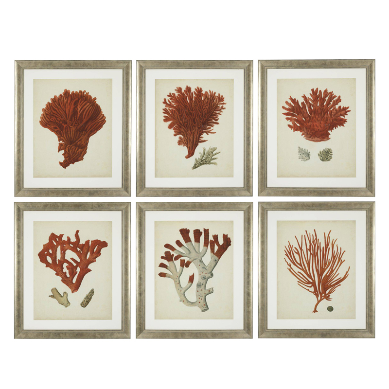   Eichholtz Prints Antique Red Corals set of 6    ̆    | Loft Concept 