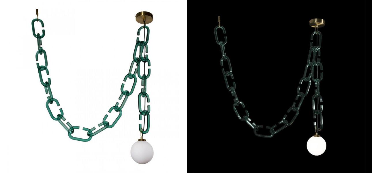 Подвесной светильник с декоративной цепью Brooklyn Studio Green - фото №1