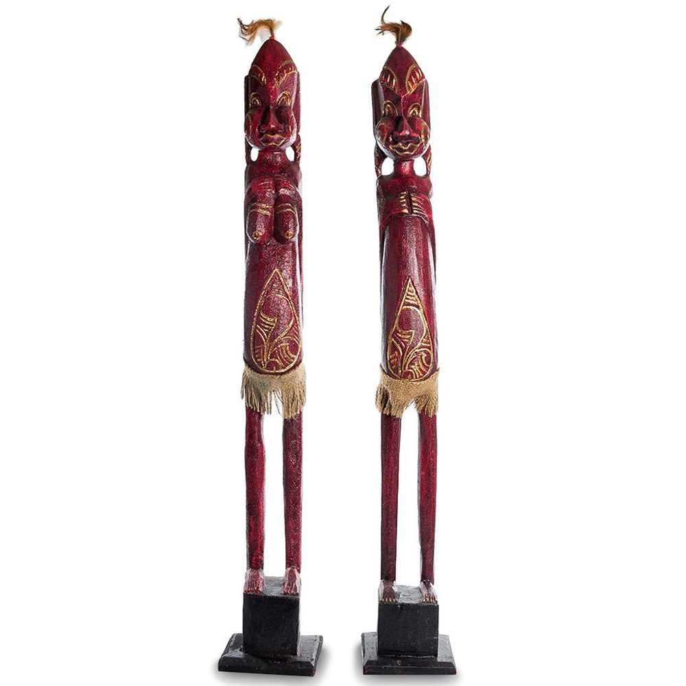

Комплект из 2-х деревянных статуэток Asmat Statuettes Red
