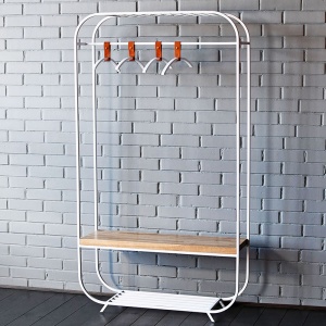 Рейл Hardin White Industrial Metal Rust Clothes Rail