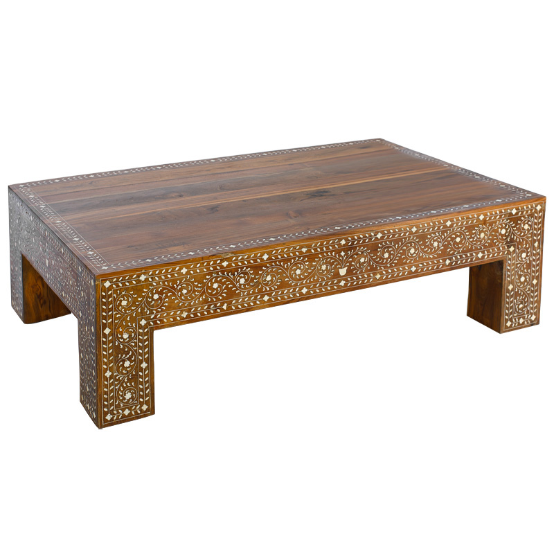  Wooden Bone Inlay Coffee Table     | Loft Concept 