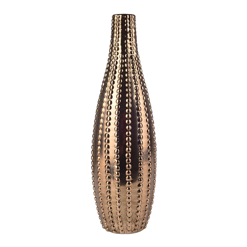  Ribbed Vase Narrow Throat bronze-gold 34    | Loft Concept 