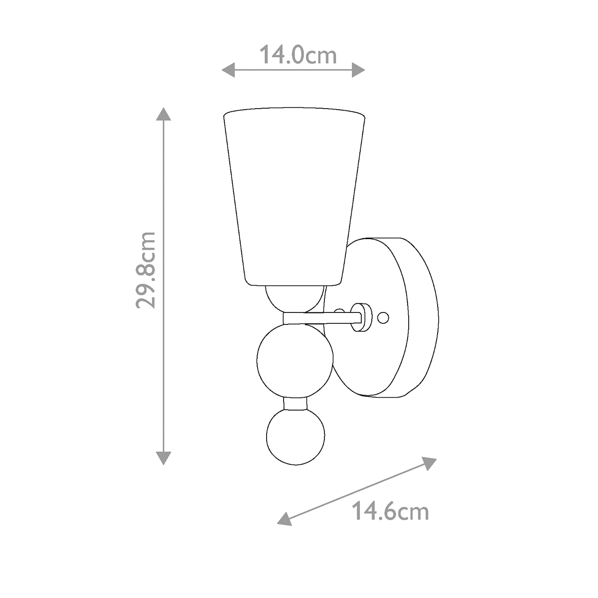 Бра с белым матовым стеклянным плафоном и тремя декоративными шарами Hinkley в Москве