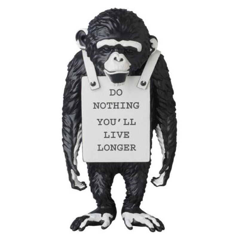  Banksy Lying Monkey Black and White -   | Loft Concept 