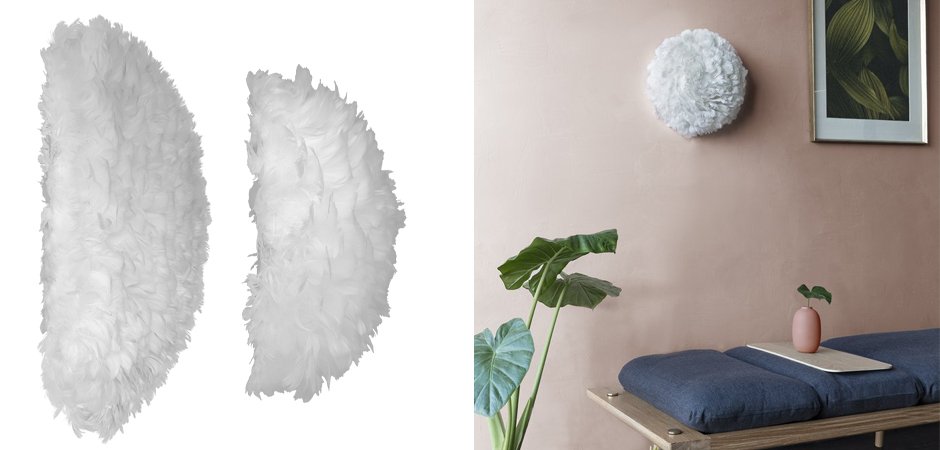 Декор на стену из перьев Plumage Pink c подсветкой - фото №1