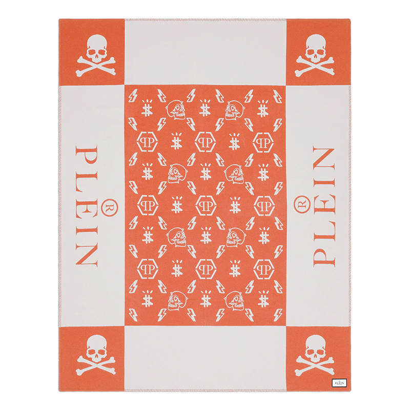  Philipp Plein Plaid Cashmere Skull Orange     | Loft Concept 