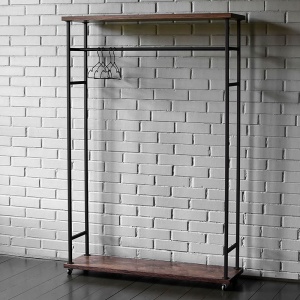 Рейл Lowery Brown Industrial Metal Rust Clothes Rail