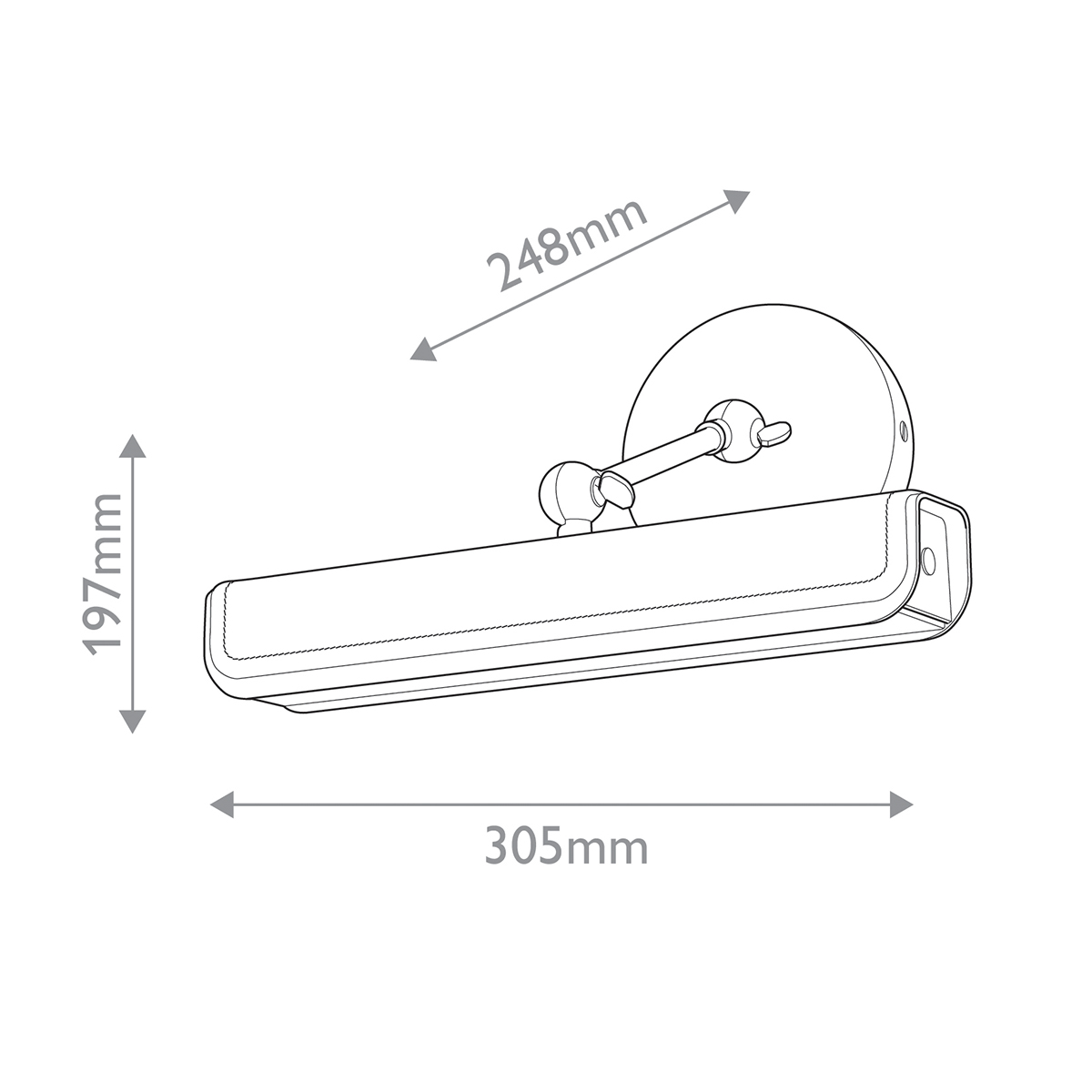 Светильник для картин цвет винтажная латунь с прямоугольным плафоном из кожи черного цвета Alora в Москве