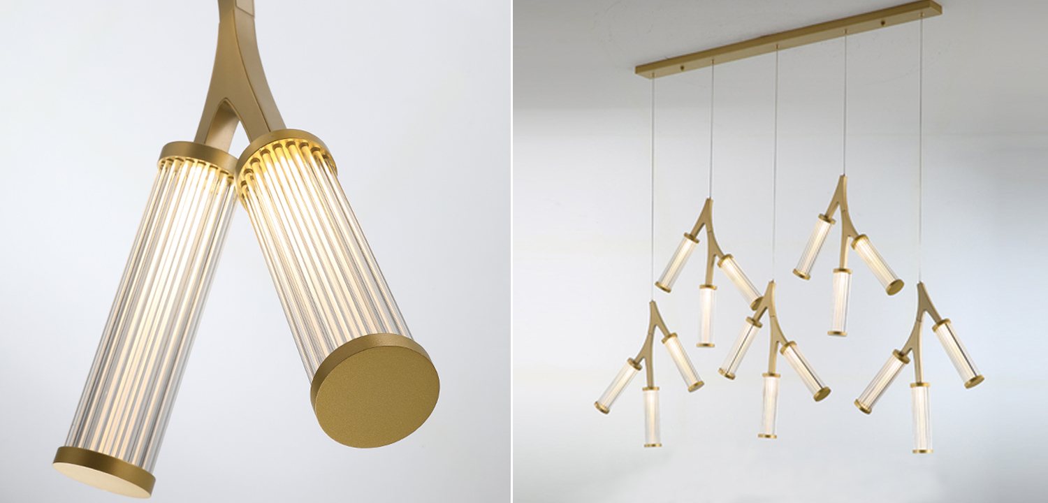 Люстра Cylinder Branches Chandelier Gold 15 - фото