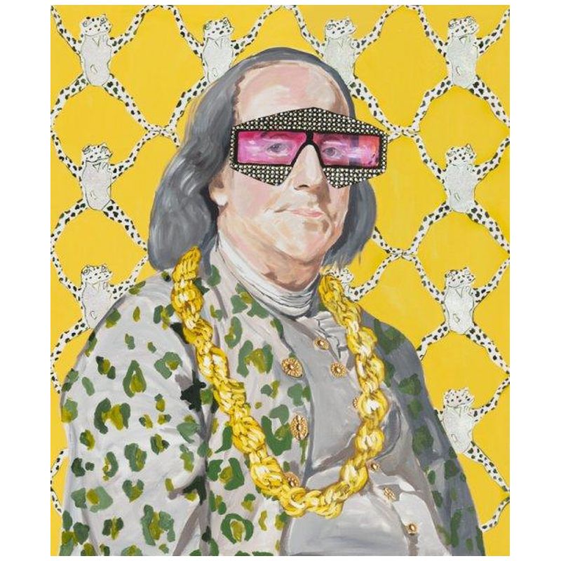  Benjamin Franklin with Donkey Chain, Frog Wallpaper, and Cheetah Jacket    | Loft Concept 