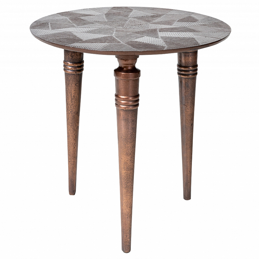 

Кофейный столик с рельефной столешницей из металла Aplika Bronze