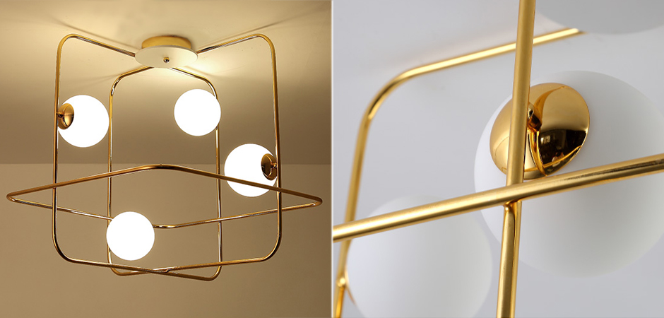 Люстра Broken Squares Balls Brass - фото №1