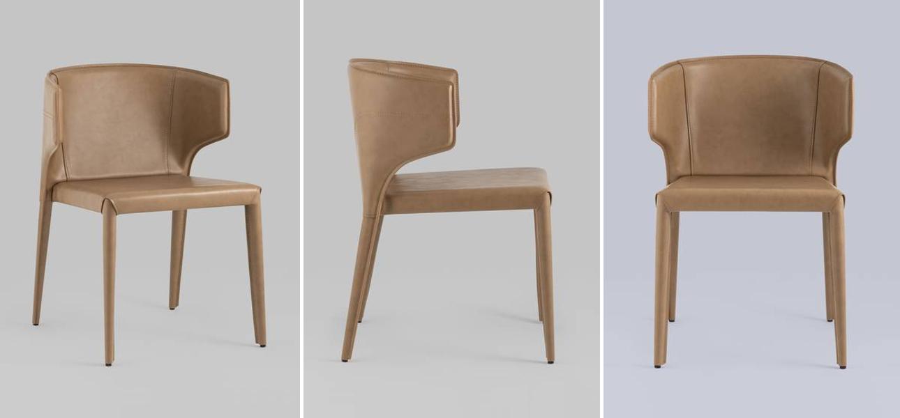 Стул ELBERT CHAIRS Бежевая Экокожа - фото