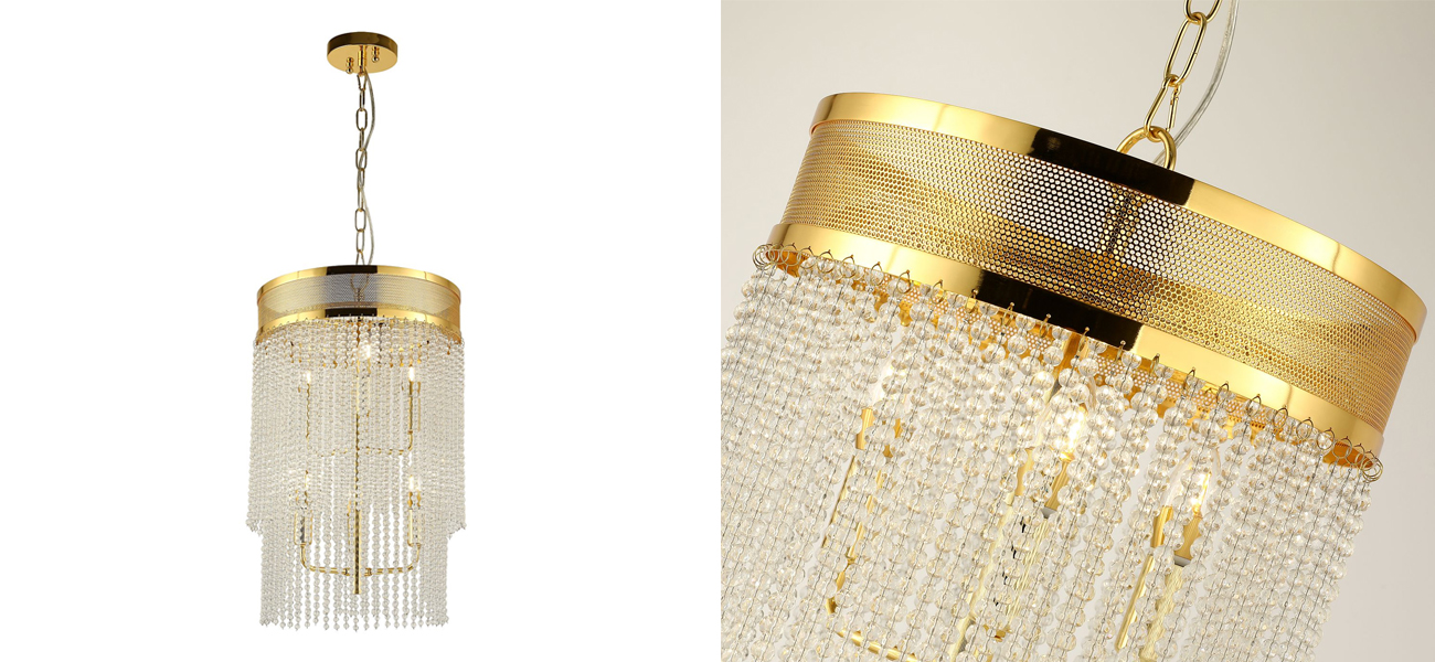 Люстра с каскадом из хрустальных бусин Crystal Beads - фото