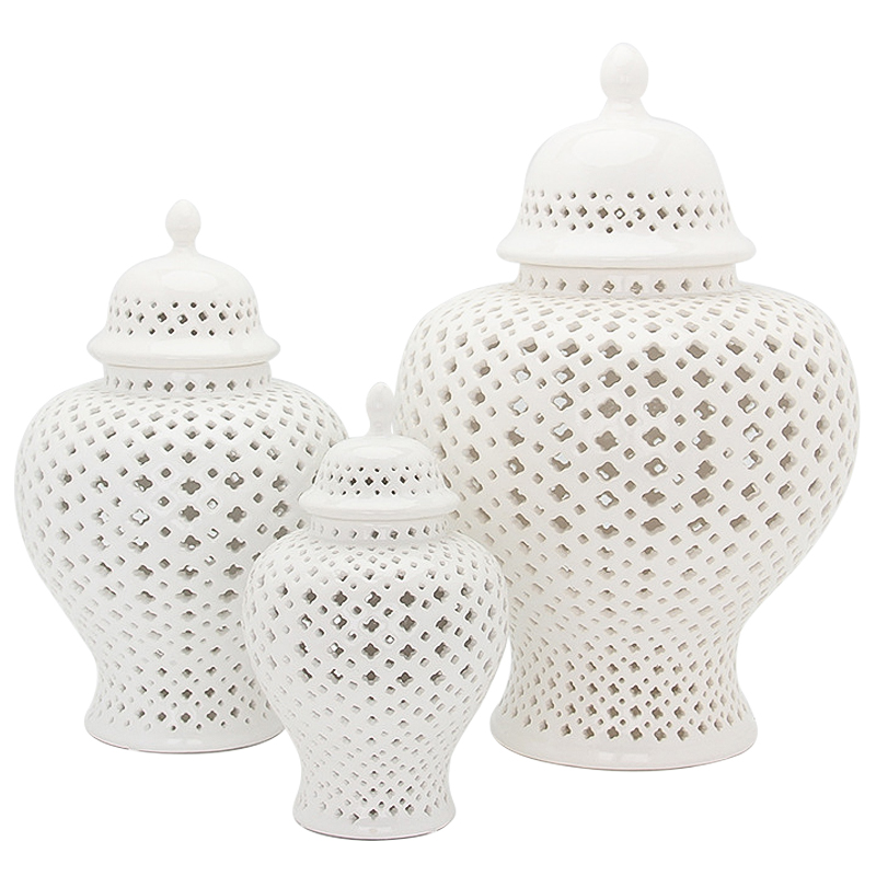    White Ceramic Carving Vase    | Loft Concept 