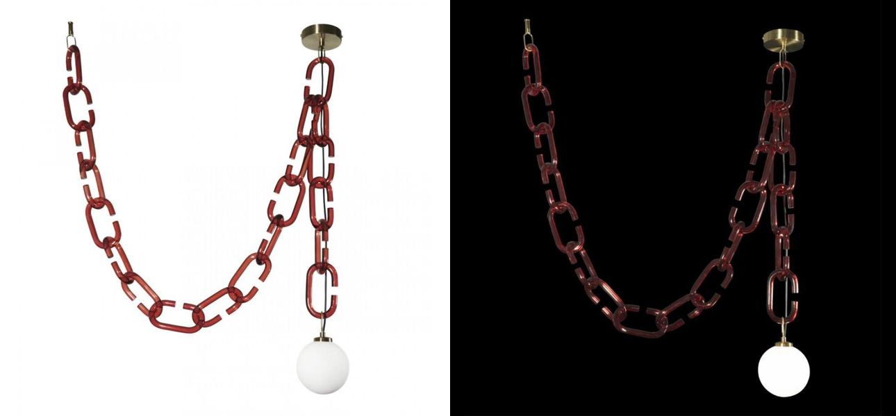 Подвесной светильник с декоративной цепью Brooklyn Studio Red - фото №1