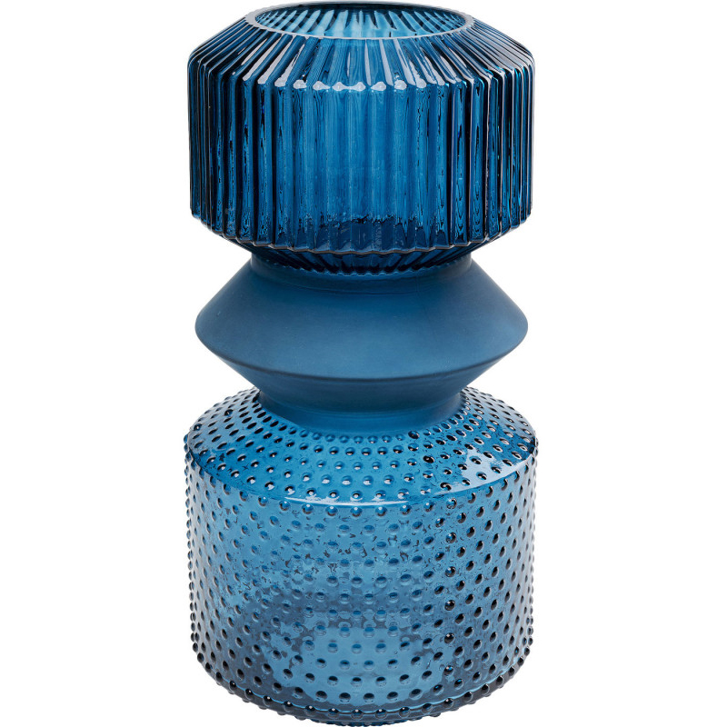  Geometric Blue Glass Vase 36    | Loft Concept 
