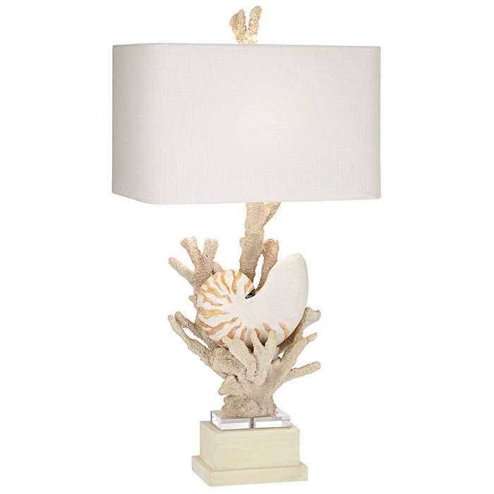 

Nautilus Shell and White Coral Table Lamp