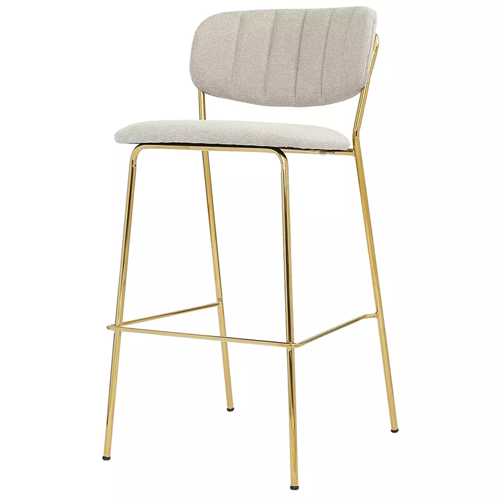 

Стул барный широкой полукруглой спинкой на золотистых ножках Chair Smooth Shapes