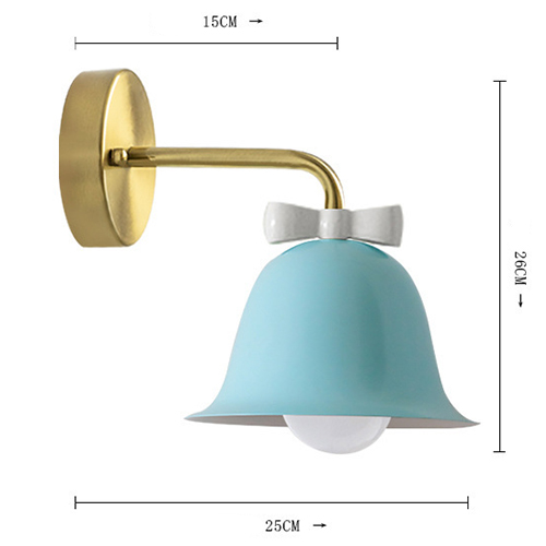   Bell with Bow Blue Wall Lamp   