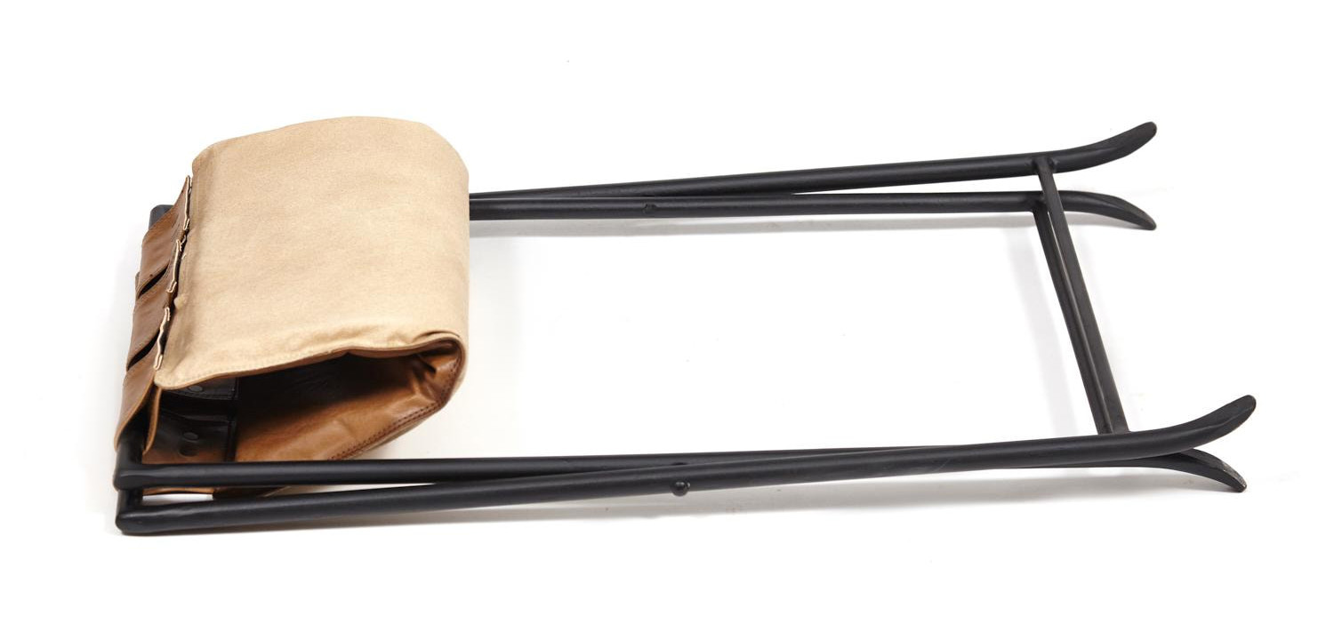 Табурет из кожи буйвола Industrial leather folding stool - фото №1