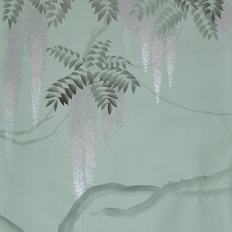     Wisteria Special Colourway on Blue Grey dyed silk    | Loft Concept 