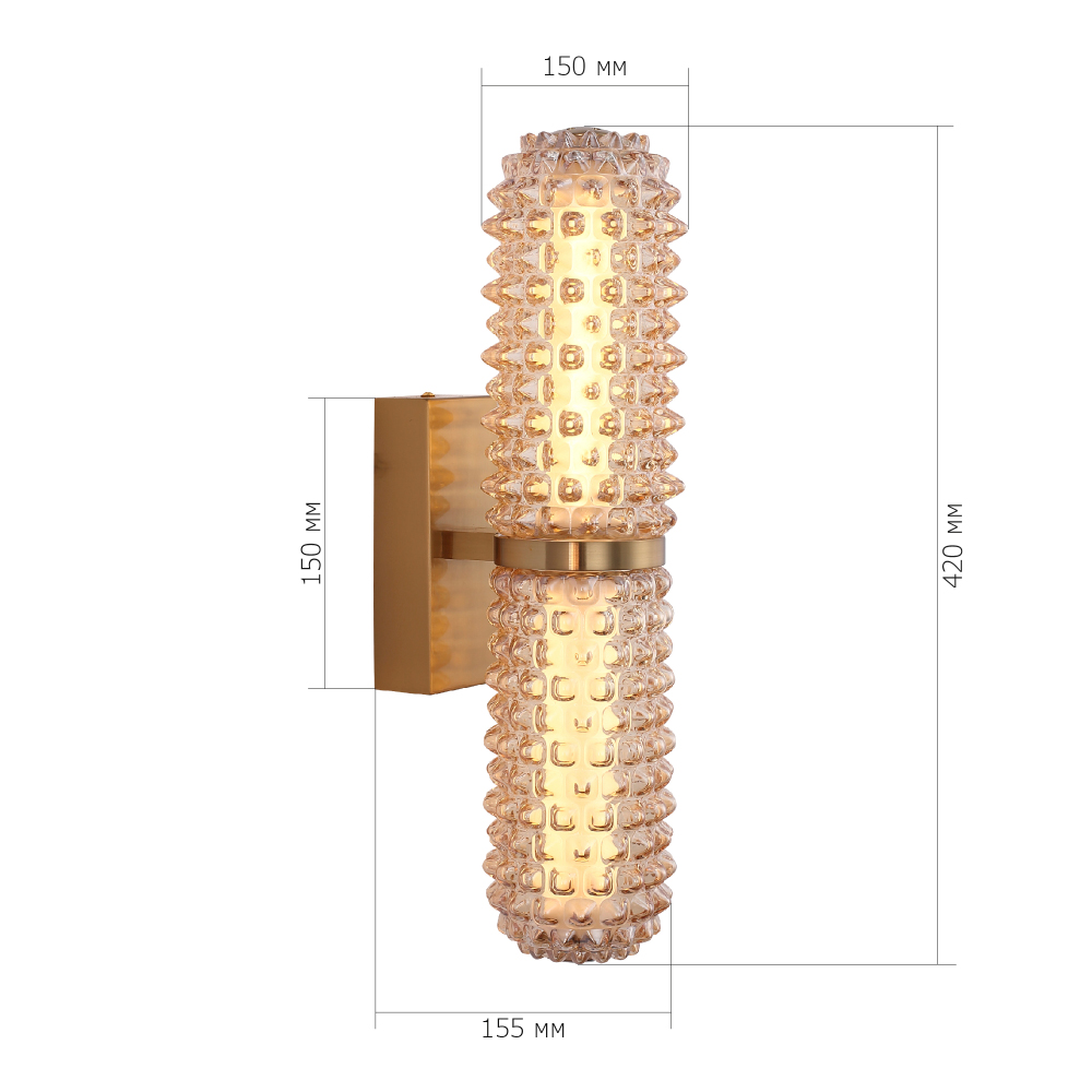 Бра с факутрным стеклянным плафоном Шампань Sonora в Москве