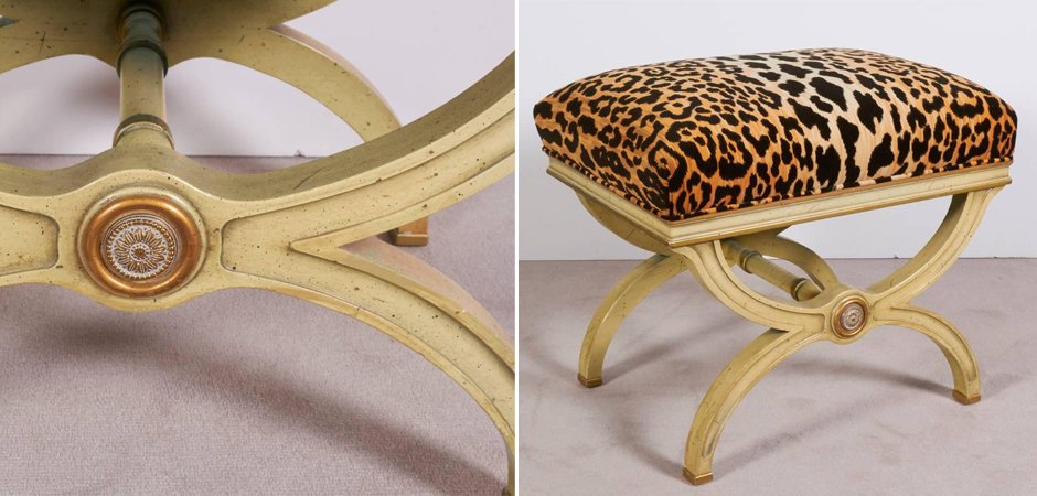 Пуф Pair of Hollywood Regency Leopard Print Velvet Benches Пуф Pair of Hollywood Regency Leopard Print Velvet Benches - Loft-Concept в Москве