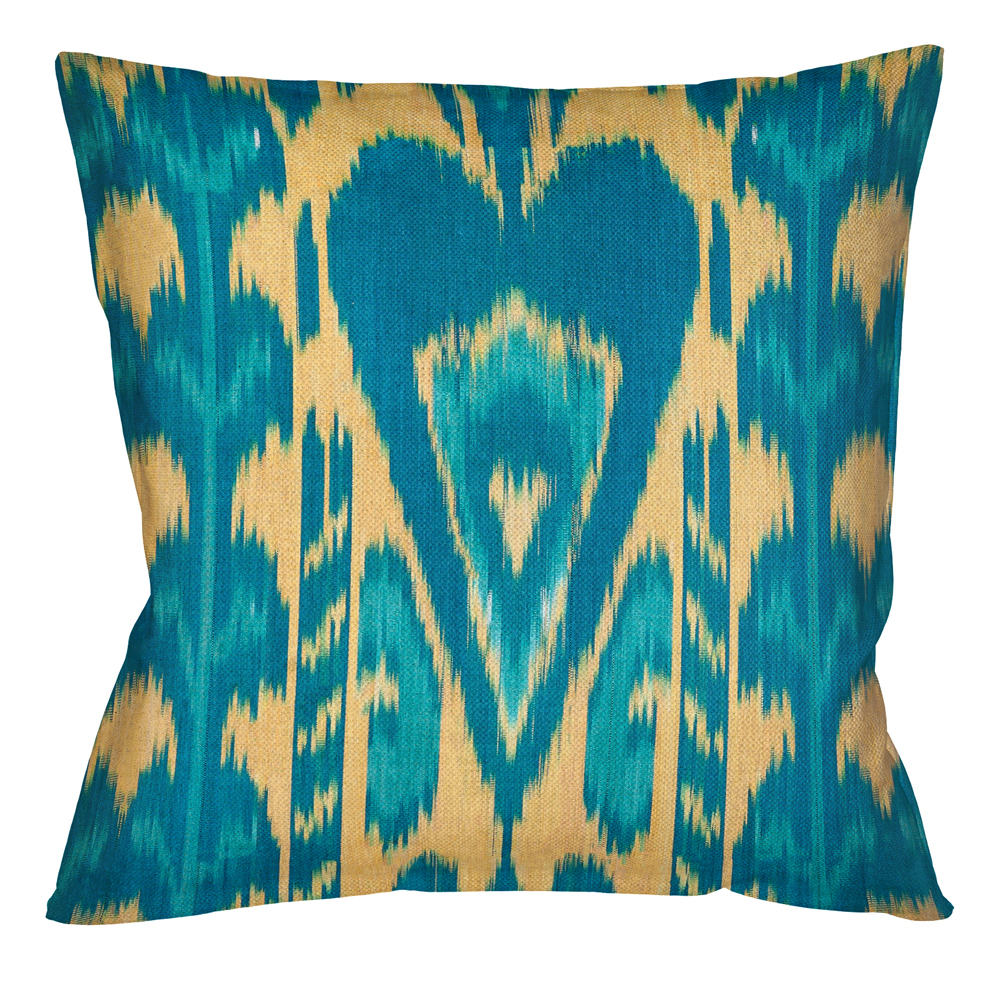 

Подушка декоративная бирюзовое сердце Ikat Pattern