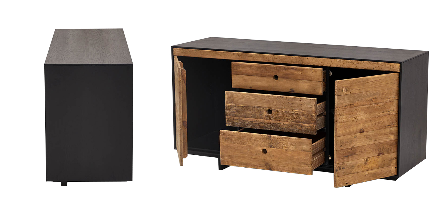 Комод деревянный с 2-мя дверцами и 3-мя ящиками Russell Chest of Drawers - фото