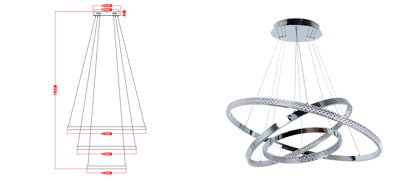 Люстра дизайнерская Silver Rings of Venus  - фото №2