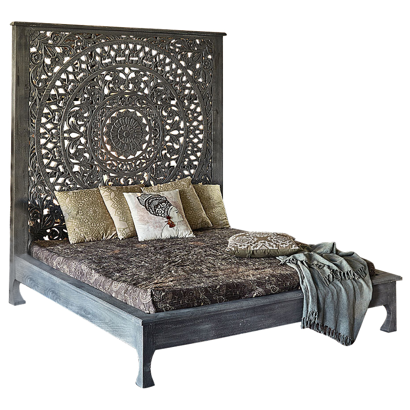  Indian Antique White Furniture Sarita Bed     | Loft Concept 