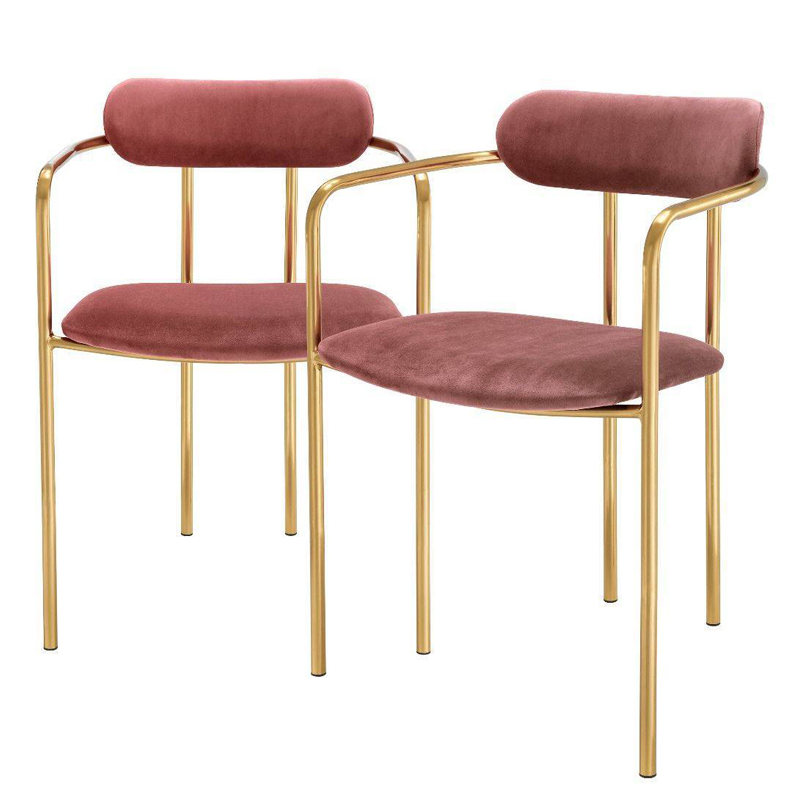 Комплект из двух стульев Eichholtz Dining Chair Singer set of 2 faded rose