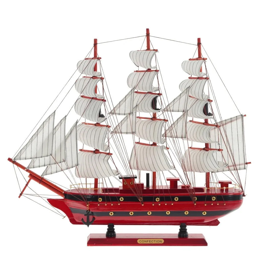 

Декоративная модель деревянного красного парусника в подарочной упаковке With The low