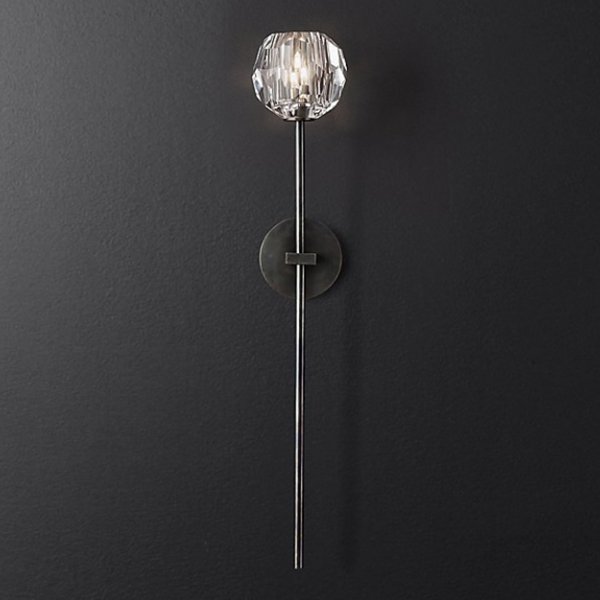  RH Boule de Cristal Long Sconce Black    | Loft Concept 