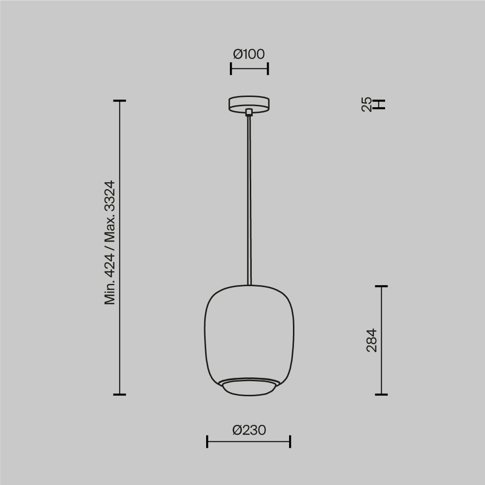 Подвесной светильник Brio Серый 3000К 12Вт в Москве