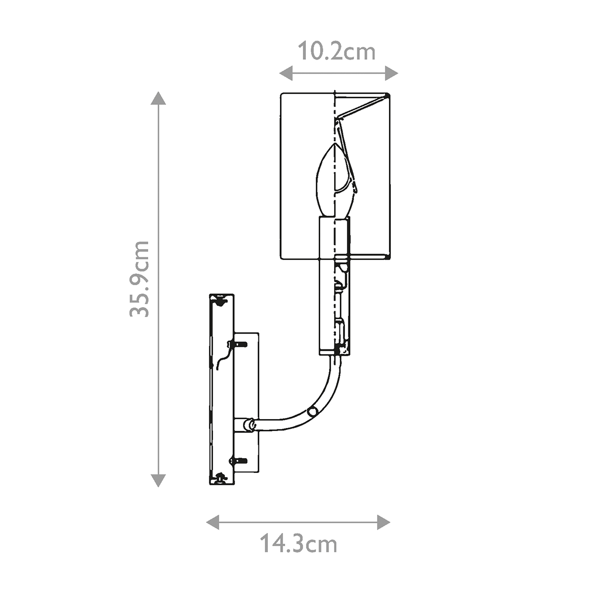 Бра с прямоугольным основанием цвета хром и белым цилиндрическим льняным абажуром Feiss в Москве