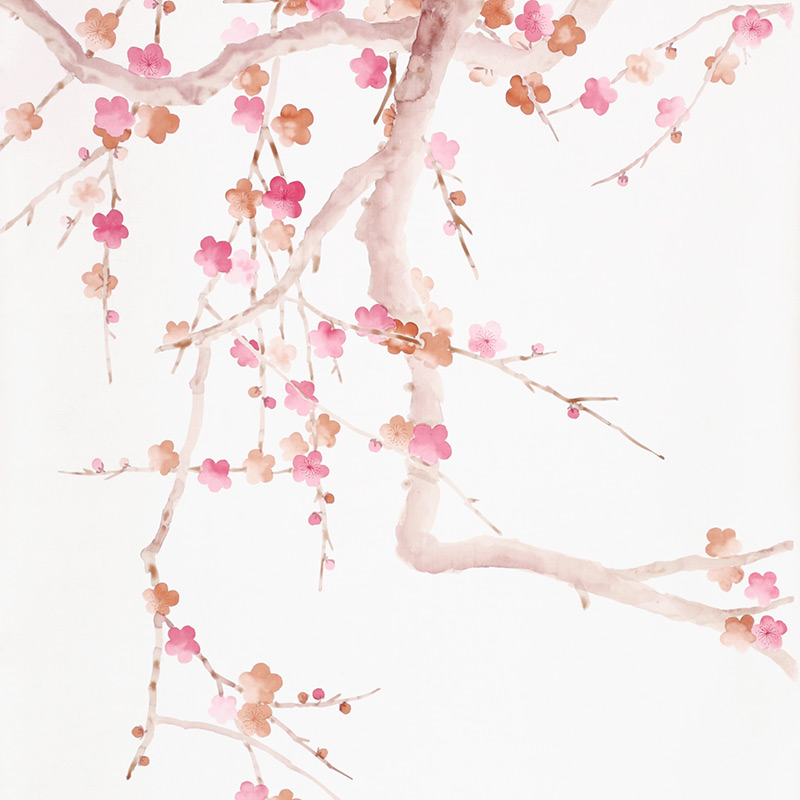    Plum Blossom Bleached on Bleached White dyed silk    | Loft Concept 