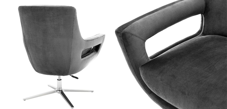 Кресло Eichholtz Swivel Chair Flavio Grey - фото