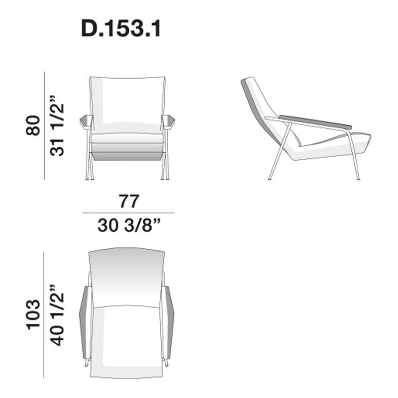     Gio Ponti D.153.1 Armchair  