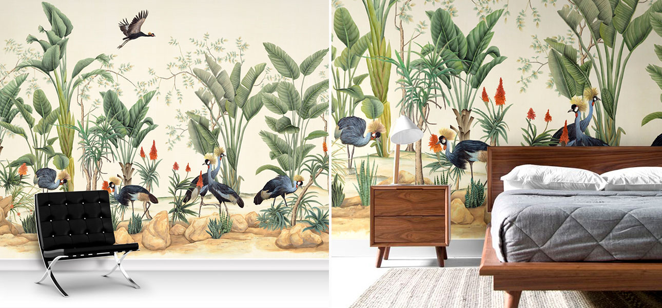 Обои ручная роспись African Cranes - фото
