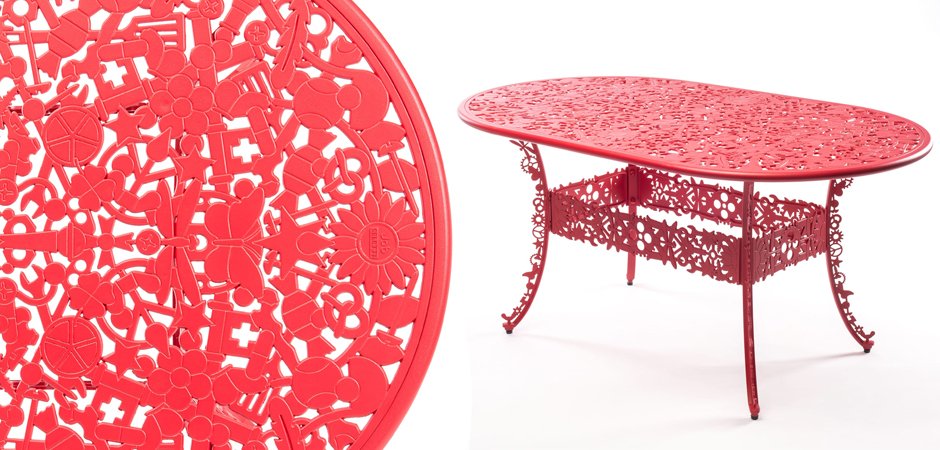 Обеденный стол Industry Collection ALUMINIUM OVAL TABLE – RED - фото
