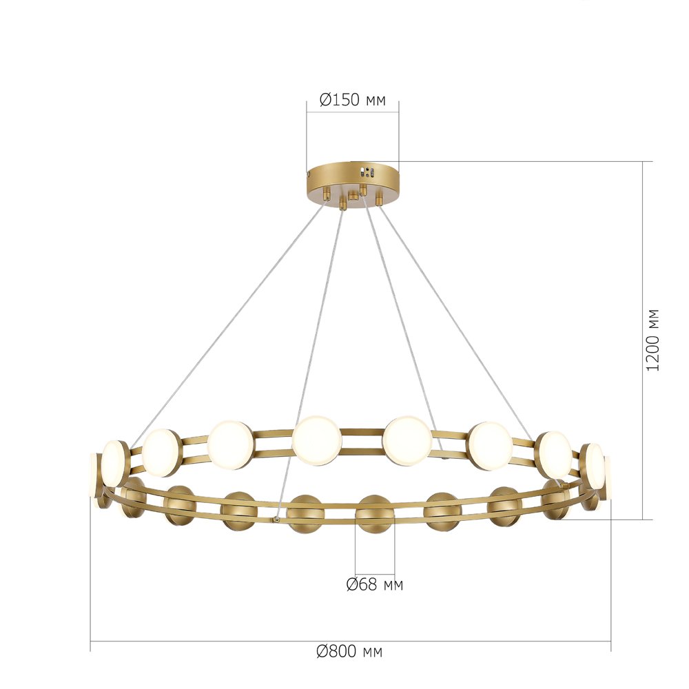 Люстра кольцевая с круглыми светодиодными источниками света Maxine Light в Москве